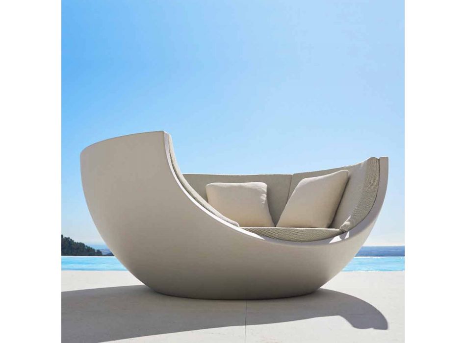 Sofá-cama para exterior luxuoso com design circular em polietileno - Ulm Moon by Vondom Viadurini