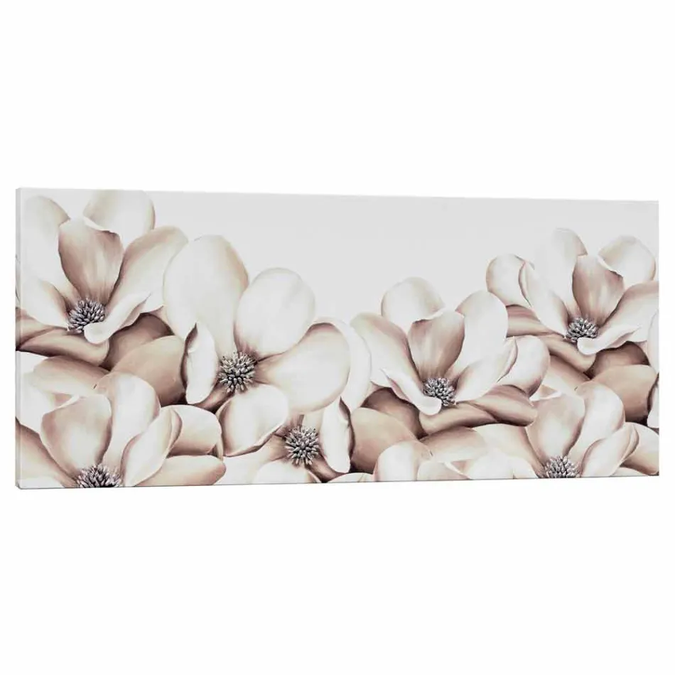 Pintado em uma tela floral decorada à mão em Itali Moscal Viadurini