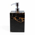 Dispensador de sabonete líquido para banheiro com design quadrado em mármore Portoro - Maelissa Viadurini