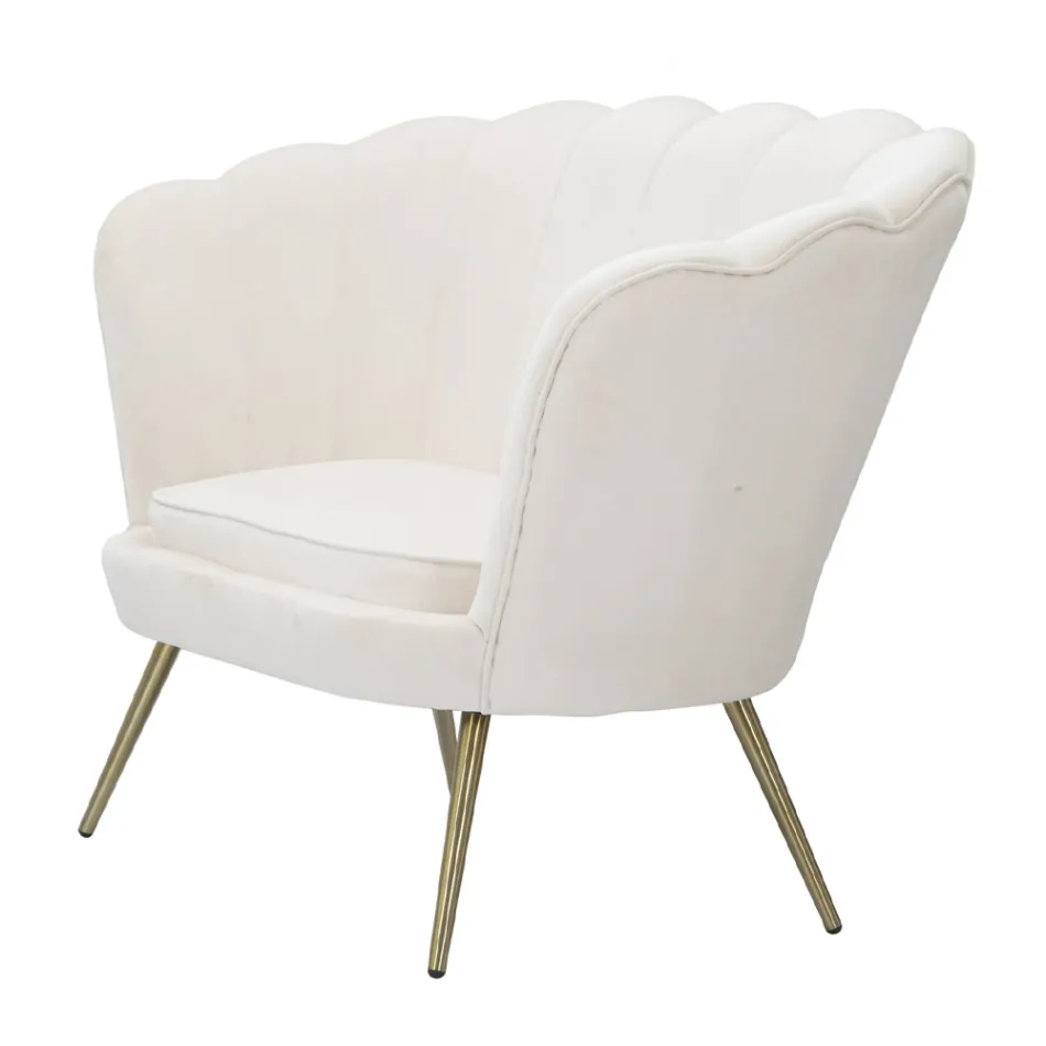 Sofá Moderno de 2 Lugares em Veludo com Pés de Ferro Dourado - Annina Viadurini