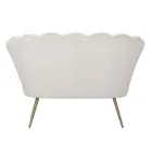 Sofá Moderno de 2 Lugares em Veludo com Pés de Ferro Dourado - Annina Viadurini