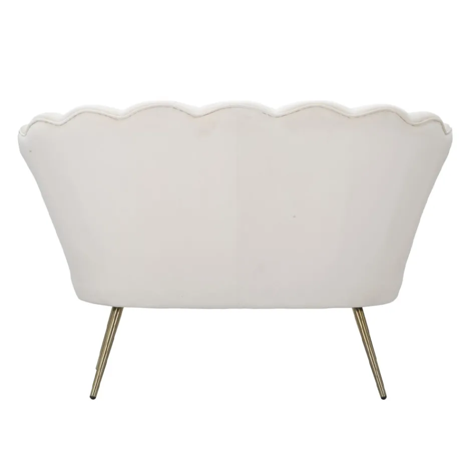 Sofá Moderno de 2 Lugares em Veludo com Pés de Ferro Dourado - Annina Viadurini