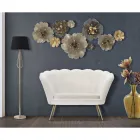 Sofá Moderno de 2 Lugares em Veludo com Pés de Ferro Dourado - Annina Viadurini