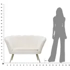 Sofá Moderno de 2 Lugares em Veludo com Pés de Ferro Dourado - Annina Viadurini