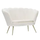 Sofá Moderno de 2 Lugares em Veludo com Pés de Ferro Dourado - Annina Viadurini