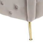 Sofá 2 Lugares Estofado em Veludo com Pés de Ferro - Annetta Viadurini