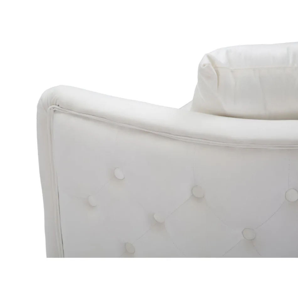 Sofá 2 Lugares Estofado em Veludo com Pés de Ferro - Annetta Viadurini