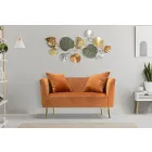 Sofá de Dois Lugares em Veludo Designer, Estrutura em Madeira e Ferro - Renita Viadurini