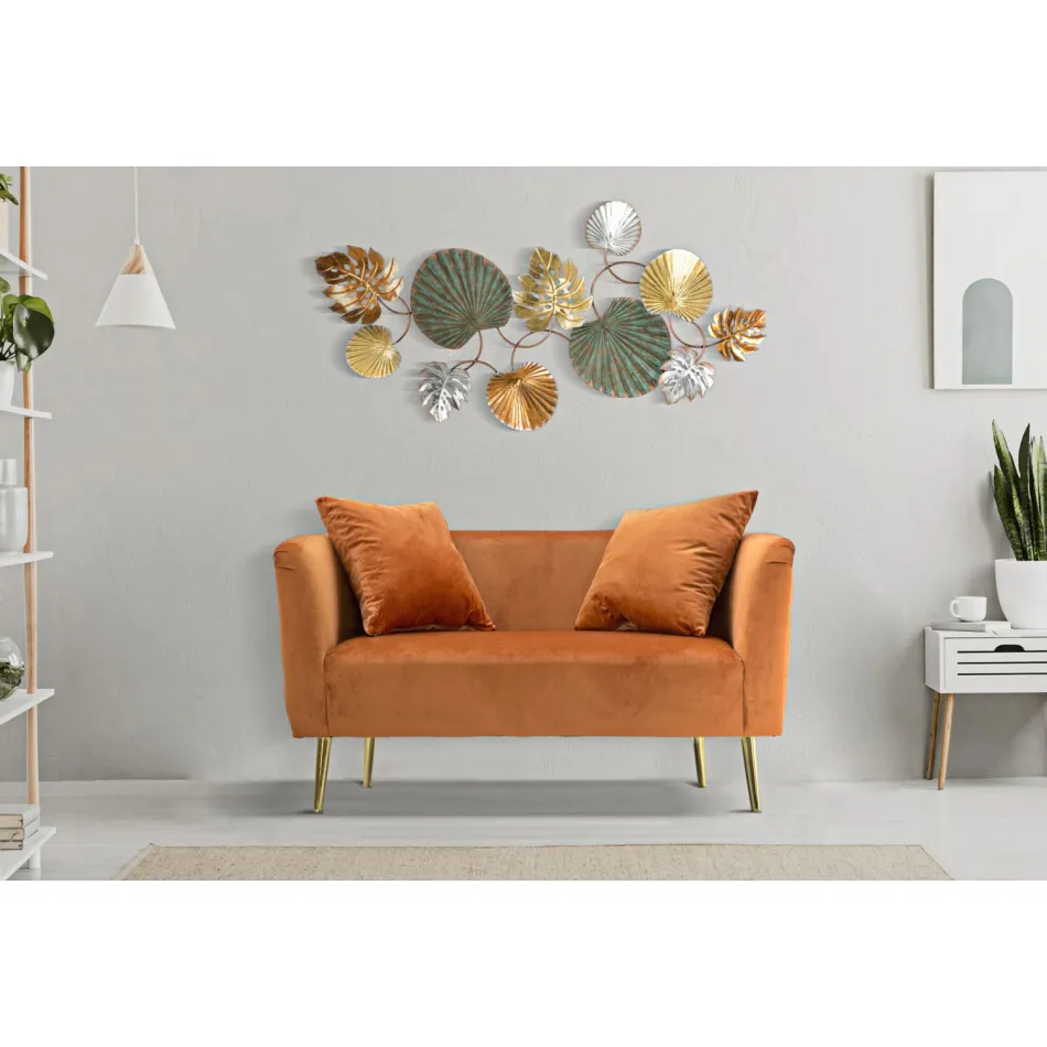 Sofá de Dois Lugares em Veludo Designer, Estrutura em Madeira e Ferro - Renita Viadurini