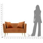 Sofá de Dois Lugares em Veludo Designer, Estrutura em Madeira e Ferro - Renita Viadurini