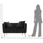 Sofá de Dois Lugares em Veludo Designer, Estrutura em Madeira e Ferro - Renita Viadurini