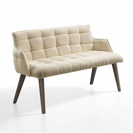 Sofá Moderno com Assento Coberto de Tecido Made in Italy - Clera Viadurini