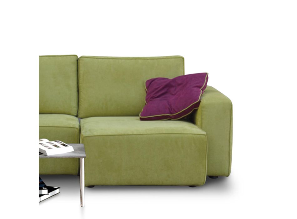 Sofá de 2 ou 3 lugares com assentos extensíveis em tecido Made in Italy - Alis Viadurini