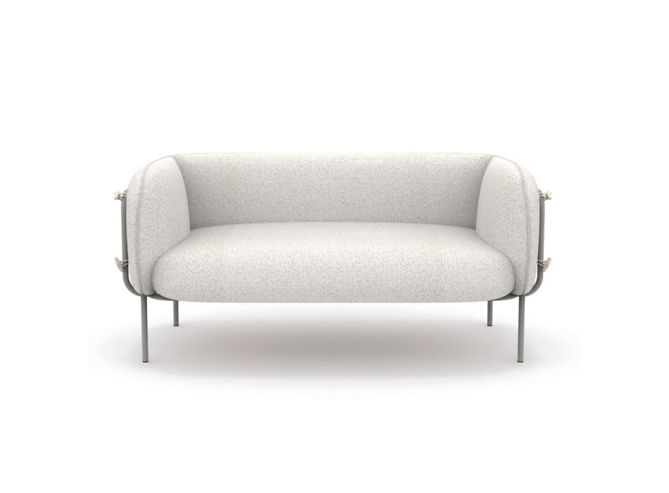 Sofá externo de 2 lugares com assento acolchoado fabricado na Itália - Floreira Viadurini