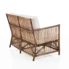 Sofá de 2 Lugares Exterior e Interior em Rattan e Almofadas 100% Algodão - Boire Viadurini