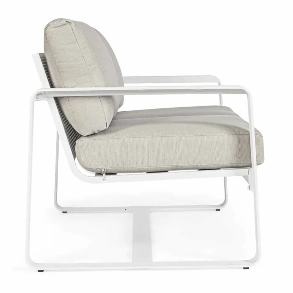 Sofá Outdoor 2 Lugares em Alumínio com Almofadas de Tecido - Mirea Viadurini
