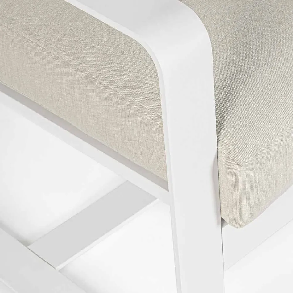 Sofá Outdoor 2 Lugares em Alumínio com Almofadas de Tecido - Mirea Viadurini