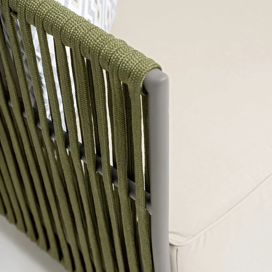 Sofá exterior de 2 lugares em alumínio e tecelagem - Eugene Viadurini