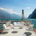 Sofá Outdoor 2 Lugares em Metal e Tecido com Almofadas Made in Italy - Olma Viadurini