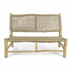 Sofá Outdoor 2 Lugares em Ramos de Teca e Fibra Sintética - Tecno Viadurini