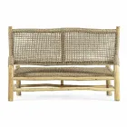 Sofá Outdoor 2 Lugares em Ramos de Teca e Fibra Sintética - Tecno Viadurini