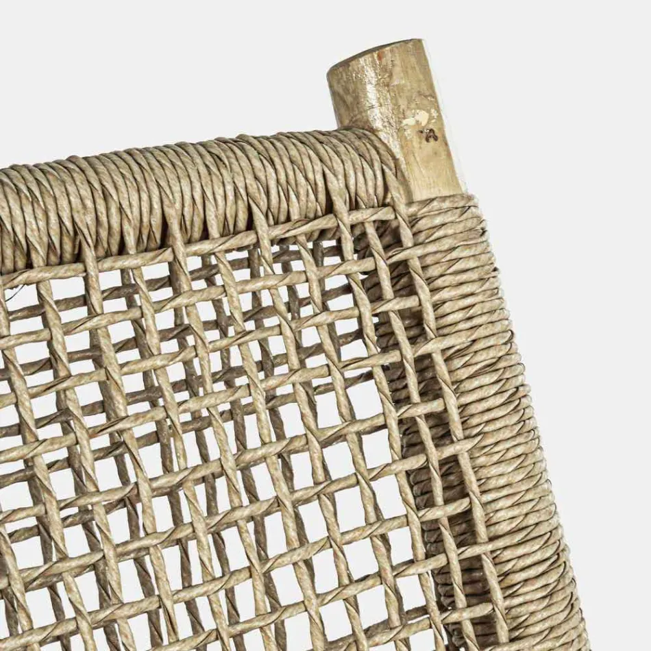 Sofá Outdoor 2 Lugares em Ramos de Teca e Fibra Sintética - Tecno Viadurini