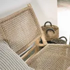 Sofá Outdoor 2 Lugares em Ramos de Teca e Fibra Sintética - Tecno Viadurini