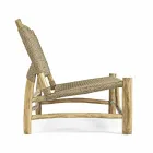 Sofá Outdoor 2 Lugares em Ramos de Teca e Fibra Sintética - Tecno Viadurini