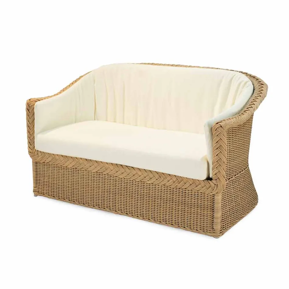 Sofá 2 lugares de jardim de polietileno feito à mão Jonny Viadurini