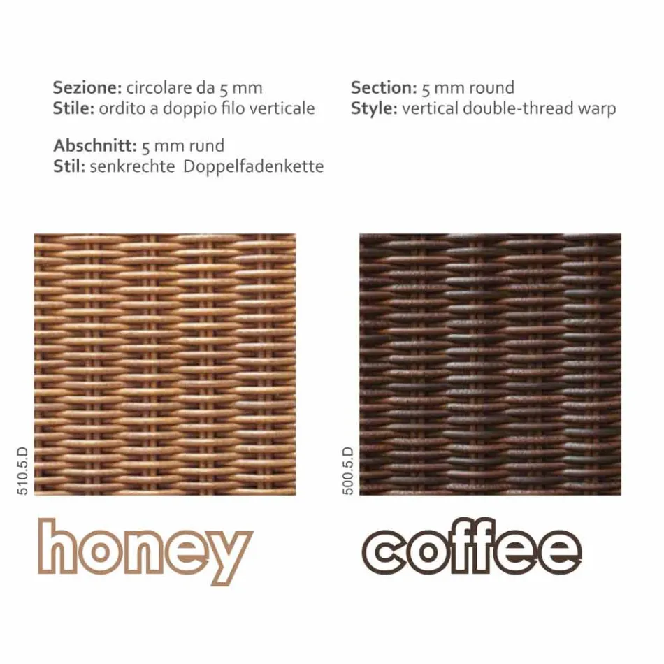 Sofá 2 lugares de jardim de polietileno feito à mão Jonny Viadurini