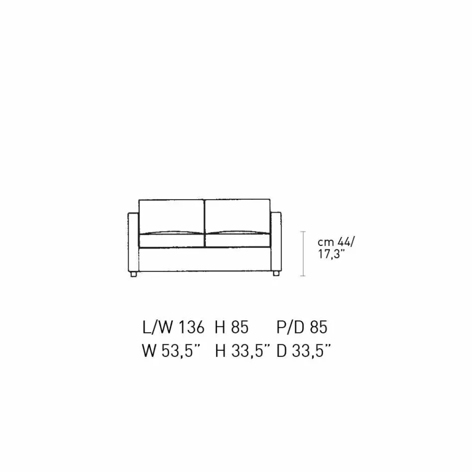 Sofá 2 Lugares Acolchoado e Estofado em Couro Fine Made in Italy - Centauro Viadurini