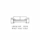 Sofá 2 lugares de algodão com cubos laterais em Mdf Made in Italy - Damasco Viadurini