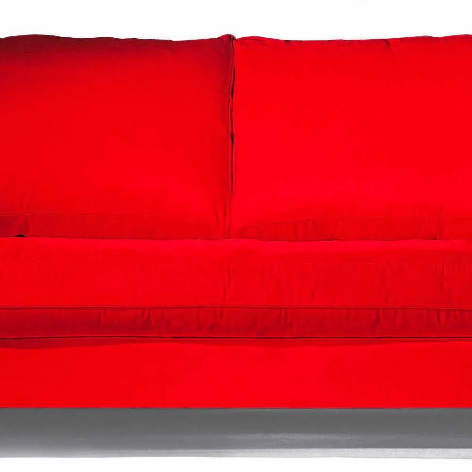 Sofá 2 lugares de algodão com cubos laterais em Mdf Made in Italy - Damasco Viadurini