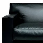 Sofá 2 lugares de couro com pés de nogueira Made in Italy - Alessandria Viadurini