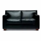 Sofá 2 lugares de couro com pés de nogueira Made in Italy - Alessandria Viadurini