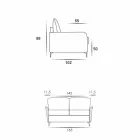Sofá 2 lugares maxi L.165cm imitação de pele / tecido made in Italy Erica Viadurini