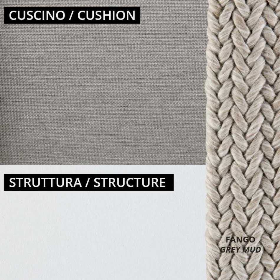 Sofá de 2 lugares para jardim com almofada incluída Fabricado na Itália - Prato Viadurini