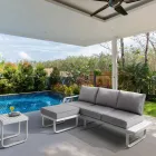 Sofá de 3 Lugares com Pufe Exterior Fornecido com 2 Capas - Partir Viadurini