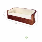 Polietileno exterior de 3 lugares trançado na mão de Oslo Viadurini