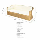 Polietileno exterior de 3 lugares trançado na mão de Oslo Viadurini