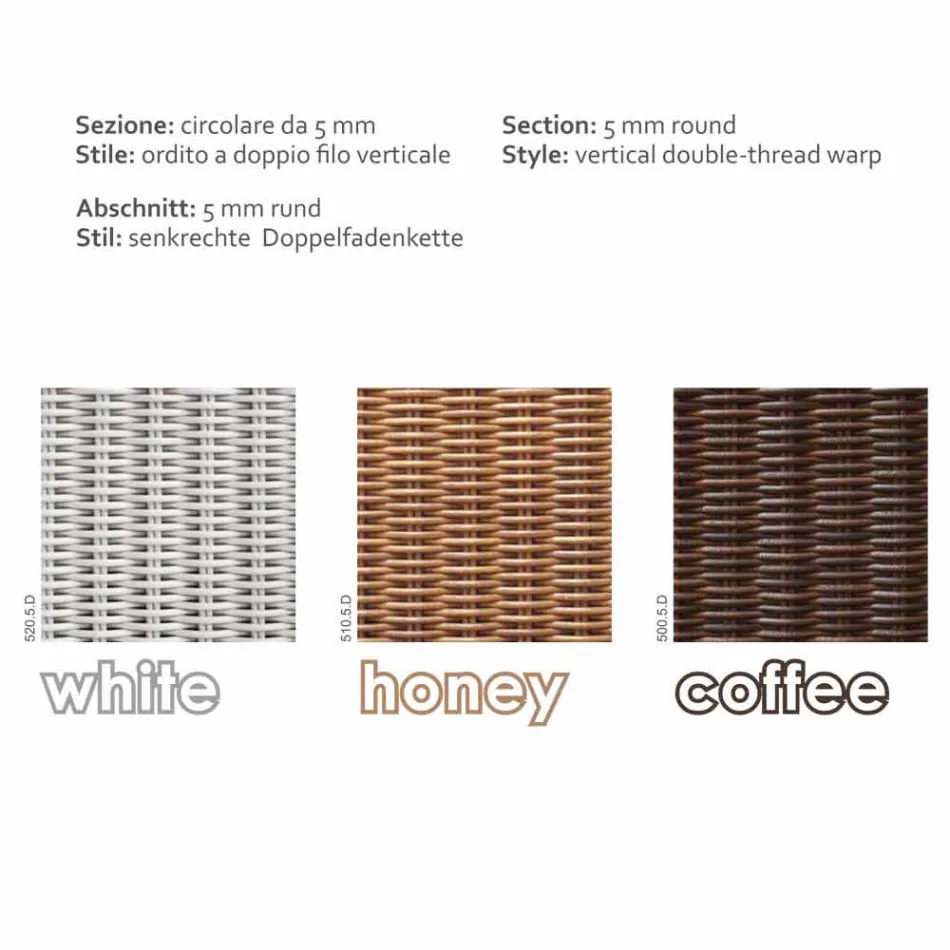 Polietileno exterior de 3 lugares trançado na mão de Oslo Viadurini