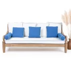 Sofá de jardim de 3 lugares em teca natural escovada - Artes Viadurini