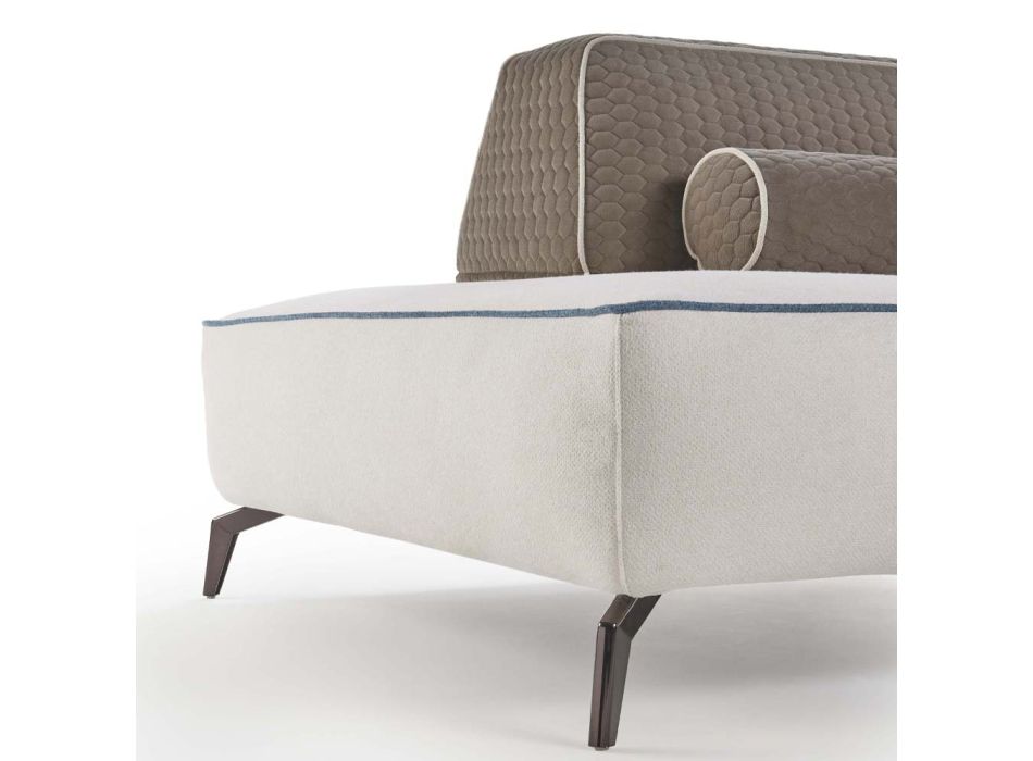 Sofá de sala de 3 lugares em tecido branco removível feito na Itália - Mykonos Viadurini
