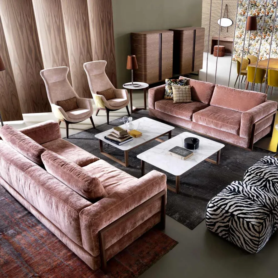 Sofá de design 3 lugares estofado Grilli York 100% made in Italy Viadurini