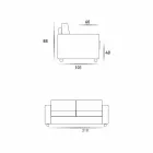 Sofá maxi 3 lugares design moderno eco-couro / tecido made in Italy Mora Viadurini