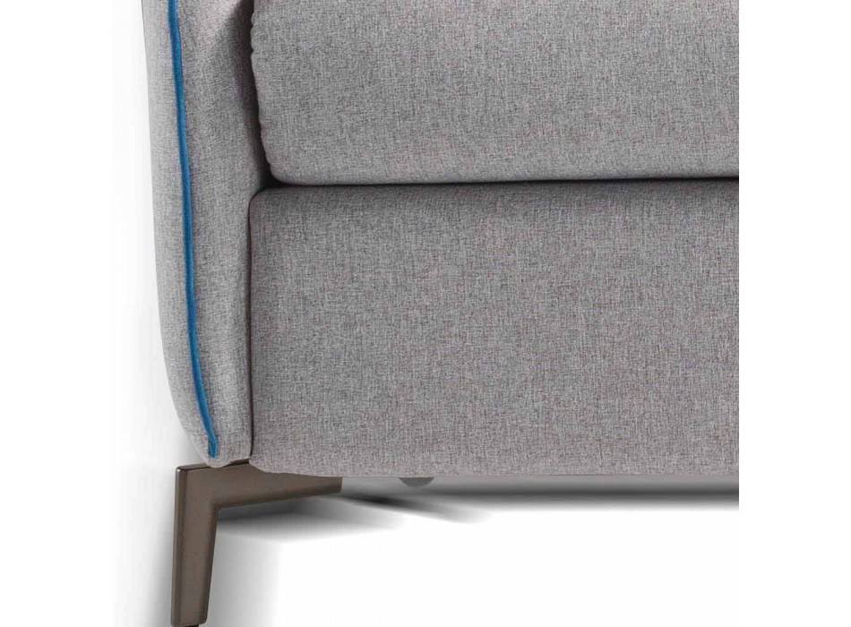 Sofá maxi 3 lugares L205 cm design moderno em eco-couro / tecido Erica Viadurini