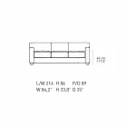 Sofá 3 lugares revestido em couro com pés de nogueira Made in Italy - Alessandria Viadurini