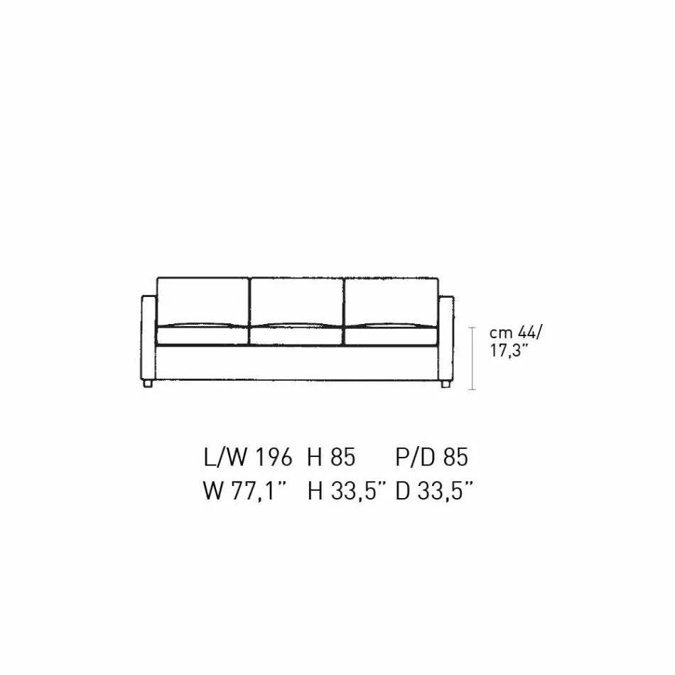 Sofá 3 lugares estofado em couro de alta qualidade Made in Italy - Centauro Viadurini