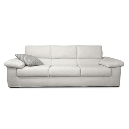 Sofá de 2 ou 3 lugares em tecido branco Design Made in Italy - Abudhabi Viadurini