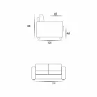 Sofá / tecido 2 lugares de couro sintético de design moderno feito na Itália Mora Viadurini